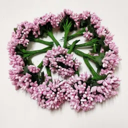 Artificial Pollen Flowers for Tiara Making and Jewelry Making Pack of 72 Pollen Light Pink Colour Pink Hibiscus Artificial Flower-image-32