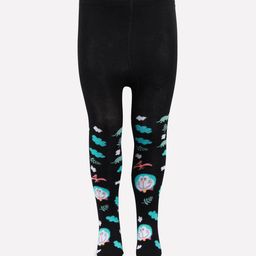 Bonjour Girls Black & Blue Doraemon Printed Tights-image-81