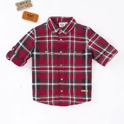 Ed-a-Mamma Boys Tartan Checks Casual Cotton Shirt-image-31