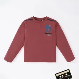 Ed-a-Mamma Boys Maroon Typography Printed Cotton T-shirt-picture-33