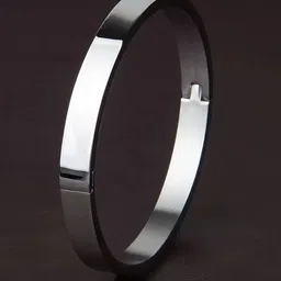 Fashion Frill Men Silver-Plated Kada Bracelet-image-72