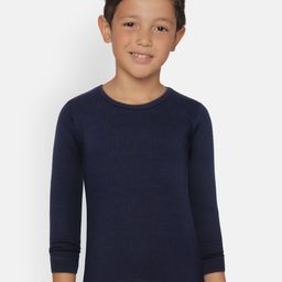 Kanvin Boys Pack of 2 Navy Blue Ribbed Thermal T-shirts-image-51