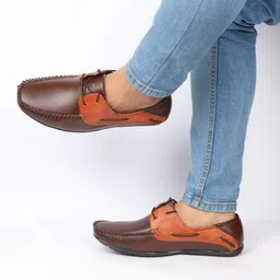 FAUSTO Men Textured Lightweight Boat Shoes-picture-49