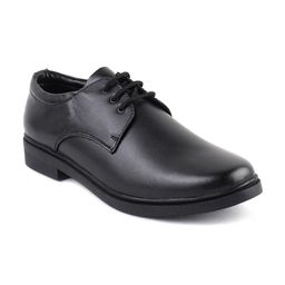 XHUGOY Men Black Solid Leather Formal Derbys-image-121