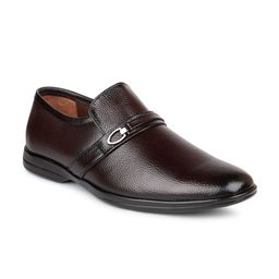 PRIVO by Inc.5 Men Maroon  Solid Leather Formal Derbys-picture-22
