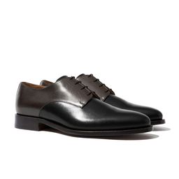 Rapawalk Brown & Black Handcrafted Standard Width Leather Derbys-image-73