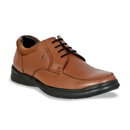 Allen Cooper Men Textured Genuine Leather Memory Foam Insole Derbys-image-1