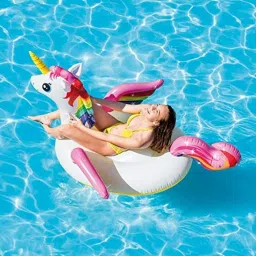 nyrwana delivering smiles in inida Unicorn Ride-On Swimming Air Pool Float Inflatable Floaters Water Pool Inflatable Swimming Pool image 2