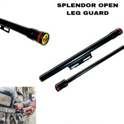 STYLISH HEAVY SINGLE ROD OPEN LEG GUARD FOR SPLENDOR Bike silver Crash Guard-10