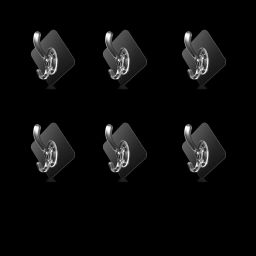 6-Pack Transparent 6*6 cm Adhesive Wall Hooks – Reusable, and Easy to Install Hook 1-image-7