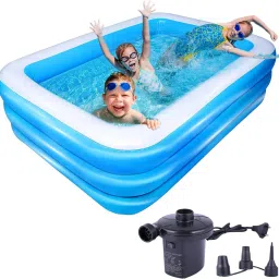 8.5 Feet Rectangular Inflatable Swimming Pool Bathtub Soft Material for kids-12