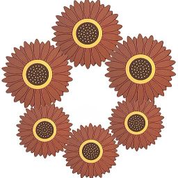 Silicone Placemat Trivet Mat Daisy Flower Shape Pan Pot Holders Anti Slip Place Mat, Kitchen Insulation Coaster,Brown, 2 Size : Big-20cm,Small-15cm Trivet-44