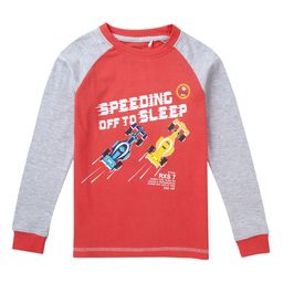 Cub McPaws Boys Red & Grey Printed Pure Cotton Night Suit-picture-5