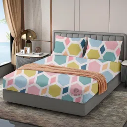 210 TC Cotton King Printed Fitted (Elastic) Bedsheet-image-69