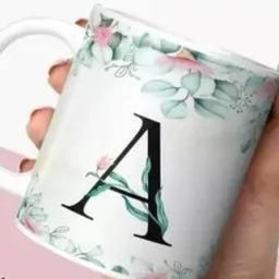 A Letter Grenn Printed Ceramic Coffee Ceramic Coffee Mug-image-48