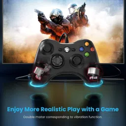 gamnik Xbox 360 Wired Controller for Xbox 360 with Dual-Vibration Turbo for Microsoft Xbox 360/360 Slim and PC Windows 7,8,10 Joystick image 5