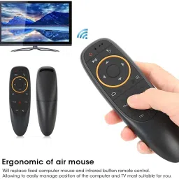 OG X NEXA WITH DEVICE Air Remote USB Air Mouse with Voice Command – Wireless Remote, Orange Ring YouTube, AI Assistant, NETFLIX, Google Play Store, Meet Your Google Assistant, Facebook Remote Controller image 2