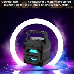 Techobucks Powerpect Music LZ-3102 Bluetooth Speaker Best Home Audio with Faster Bluetooth Connectivity, LED Disco lights ,AUX,FM, USB, TF card support 10 W Bluetooth Speaker image 5