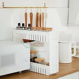 2 Tier Slim Multipurpose Storage Rack Trolley Plastic Storage Rack For Kitchen Plastic Kitchen Trolley-picture-11
