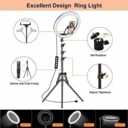 NEELTREDE 10 Inches Large LED Ring Light 3 Color Mode with Tripod for YouTube Ring Flash image 5