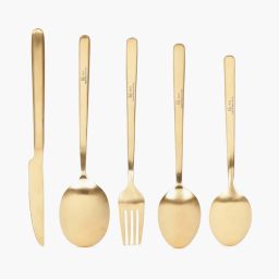 fns international Bianca 24 Karat Gold Plated Premium Stainless Steel Cutlery Set image 4