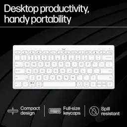 HP 350 Compact Multi-Device Bluetooth Standard Multi-device Keyboard Compatible with Desktop, Laptop, Tablet, iPad, Mac connectivity (upto 3 devices) with 2 years battery life image 3