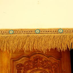 paddy door toran,3.5 feet battada thorana with blue flowers Toran-58