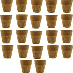 Pack of 22 Terracotta Clay Kullad, Traditional Indian Desi Chai |Tea Cup/Glass|Handcrafted Brown Kulhad|Kullad Tea Cups (Brown)|Tea Kullad(Pack of 22)-image-57