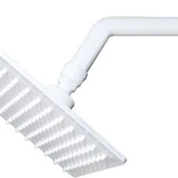 6"x6" Inch White PVC Feny Shower with 9"Inch PVC Shower Arm (Set of 1) Fixed Mount-image-2