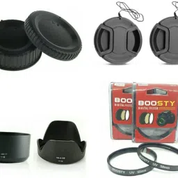 BOOSTY D5300 D5500 D5600 combo offer ( hood, filter,lens cap and Rear caps) FOR 18-55mm and 70-300mm lensLens Hood-image-41
