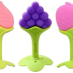 (Pack of 3) Silicone BPA Free Fruit Shape Teethers for Babies Teether-23