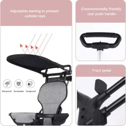 ditcafos 360 Degree Rotation, Foldable Baby Stroller Non-Slip Comfortable Design Stroller image 5