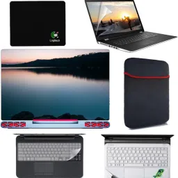 SDM 6 in 1 Combo - Laptop Skin Stickers, Screen card , Key Guard, Mouse Pad, Sleeve and Palmrest Skin for All 15.6 Inch Laptops || Notebooks Combo Set (nature image211 Combo Set-image-59