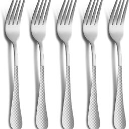 Silverware Dinner Forks Set | 5-Pcs Flatware for Dinner, Party | Sterling Silver Stainless Steel Cutlery Set-image-72