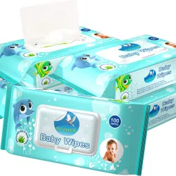 Baby Wipes|100 Pcs/Pack| Soft | Aloe Vera & Vitamins (Pack of 5) 500 Wipes-image-73