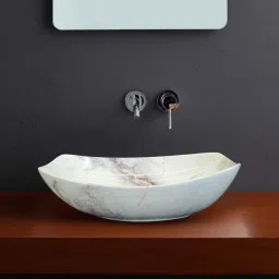Table Top Premium Designer Ceramic Wash Basin(M49) (22*15*5)(M49) Table Top Basin-image-49