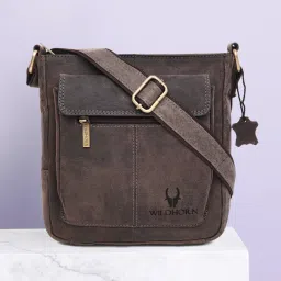 Grey Men Sling Bag Leather Bag for Men-image-27