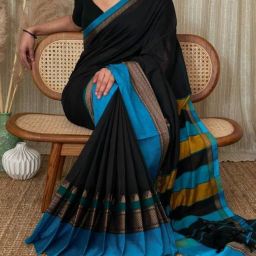 Woven Handloom Cotton Blend Saree-image-36