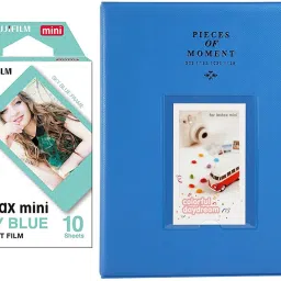 FUJIFILM Mini 10X1 sky blue Instant Film With 128-sheet Cobalt blue Album for mini Film Roll-image-59