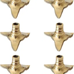 Brass Wick Holder for Pooja Diya, Batti Holder Brass (Pack of 6) Table Diya Set-image-12