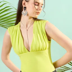 STYLECAST X KASSUALLY V-Neck Sleeveless Bodysuit-image-91
