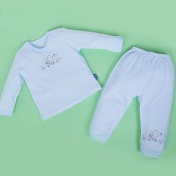 POKORY Kids Blue Cotton Printed Bodysuit-image-18