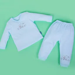 POKORY Kids Blue Printed Cotton Babysuit-image-13