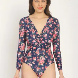 EROTISSCH Women Floral Printed Bodysuit Swimwear-image-9