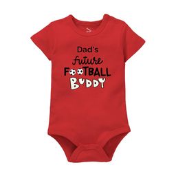 Zeezeezoo Infant Kids Red Dads Future Football Buddy Print Bodysuit-image-97