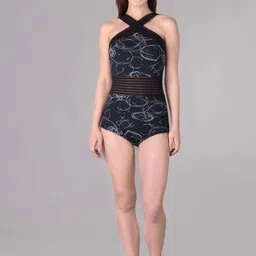 Keepfit Abstract Printed Crossover Padded Bodysuit-26