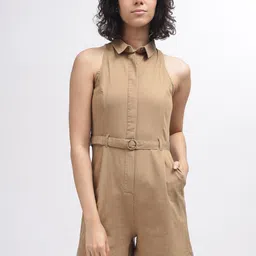 ELLE Shirt Collar Pure Cotton Playsuit-picture-58