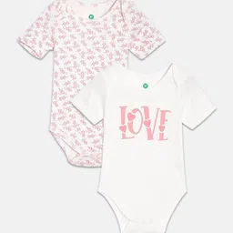 YK Organic Infant Girls Pack Of 2 Printed Pure Organic Cotton Bodysuit-image-91