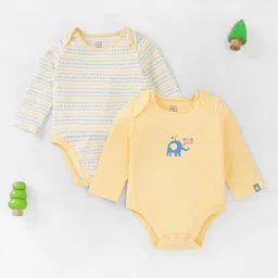 Ed-a-Mamma Baby Infant Pack Of 2 Printed Organic Cotton Bodysuit-image-24
