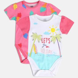 MINI KLUB Infant Girls Pack Of 2 Printed Bodysuit-66